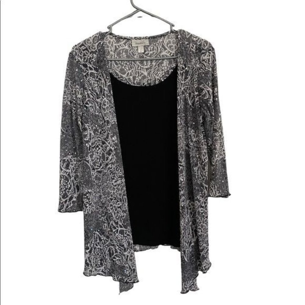 Dress Barn Top Small Black & White